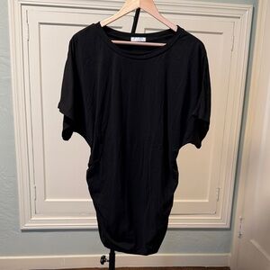 Black Ruched Maternity Tunic Tee